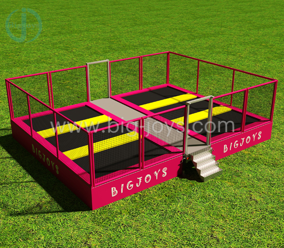 Foldable trampoline park with trailer